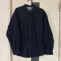 ノーカラー デニムジャケット