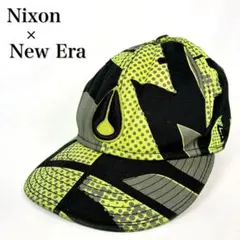 極美品✨NIXON NEW ERA コラボ ブラック グリーン キャップ 総柄のサムネイル