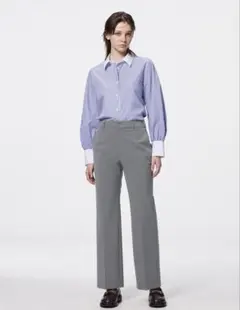 ウォッシャブルストレートパンツ Z + E グレー XL GU スラックス