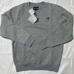 パロディ　トレーナー　グレー　新品L NICE ナイス　ワンポイント　左胸　綿混