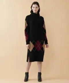 ブルーレーベルクレストブリッジ 新品ブラック ニットワンピース 38