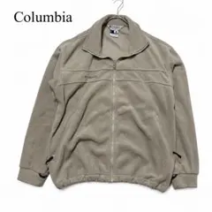 Columbiaコロンビア フリースジャケットL ベージュ刺繍ロゴアウトドア防寒