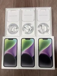 iPhone14 空箱　128G Midnight ケーブル　3個セット