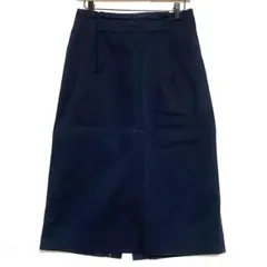 UNIQLO ユニクロ　ハイウエストベルテッドナロースカート　ネイビー　L