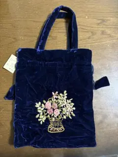 花の刺繍 ハンドバッグセット