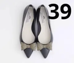 TEMPERATE ブラック フラットシューズ　レインシューズ 39 24cm