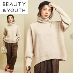 BEAUTY&YOUTH ウールカシミヤ ルーズタートルネックニットプルオーバー