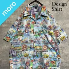 No.1650 VINTAGE ヴィンテージ 古着 総柄シャツ 半袖 遊園地