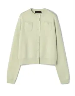 CABaN コットンカシミヤクルーネックカーディガン　ライトグリーンXS