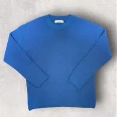 EDIFICE ウォッシャブル メランジ ウールニット　セーター　ブルー　M