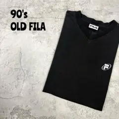 90's FILA フィラ ワンポイントロゴ刺繍　フェード　Tシャツ
