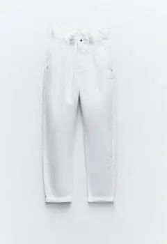 【zara】Z1975 ハイライズ BAGGY PAPERBAG デニムパンツ