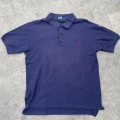 90s Polo by Ralph Lauren ネイビー ポロシャツ M