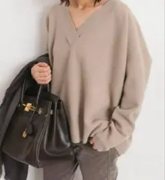 ドゥーズィエムクラス カシミヤウール ミドルゲージニット セーター