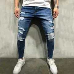 デニムパンツ ジーパン ジーンズ サイドライン ダメージデニム メンズ16