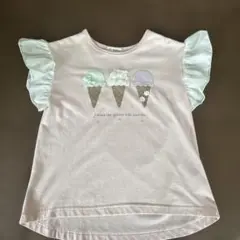 アイスクリーム柄　フリル袖　Tシャツ 130