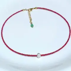 №847　淡水パール×チェコシードビーズ×チェコビーズチョーカー・ネックレス