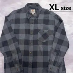 US古着　フランネルシャツ　XL　グレー　チェック　FIELD & STREAM