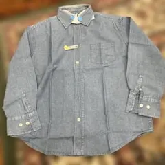 グレー デニム風 長袖シャツ 2/3