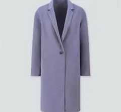 美品！ユニクロUNIQLO★ダブルフェイスコクーンコート　ブルー青Mサイズ