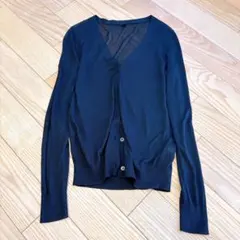 ブラック Vネック シアーカーディガン 長袖　ユニクロ