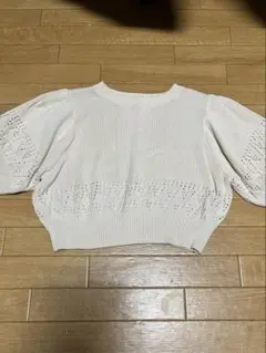 【ショコラフィネローブ】ayano着用 ベージュ グリーンパークス サマーニット