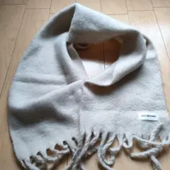 LILY BROWN ベージュ マフラー フリンジ付き