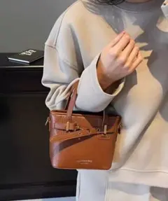 ブラウン トートバッグ 合成皮革