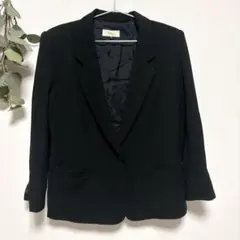 美品✨ノーカラージャケット ブラック スーツ フォーマル シンプル アウター