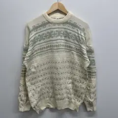 総柄ニット ノルディック柄 デザインニット セーター 古着