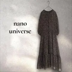 美品 ナノユニバース ペイズリー柄 シアー ロング シャツワンピース