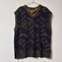 【美品】nano universe ニットベスト コットン混 Vネック　秋冬春