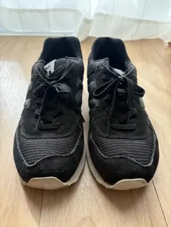 new balance 574 ニューバランス ブラックスニーカー 27.0