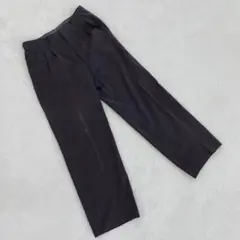 Genexe Sports スラックス ブラック テーパード フラットフロント