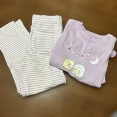 すみっコぐらし パジャマセット 薄紫色