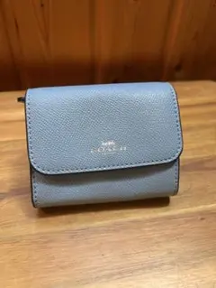 【新品未使用】COACH ライトブルー 二つ折り財布