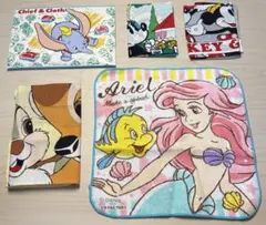 ディズニー ハンカチ タオル 6枚セット ダンボ ミッキー アリエル バンビ
