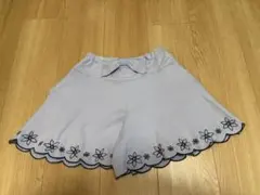 ANNA SUI mini 花柄刺繍キュロット　リボン付き 水色　130