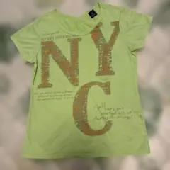 DANSKIN 半袖Tシャツ ライトグリーン NYCプリント Mサイズのサムネイル