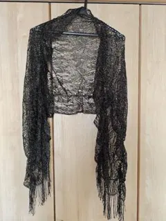 ストール　ショール　ブラックラメ