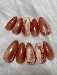 【現品】ネイルチップ マグネット ゴールドライン ピンク系