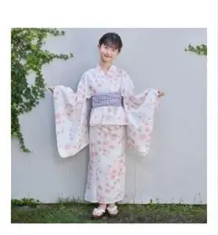 未使用yumi ユミさんコラボ花柄 浴衣キッズ低身長 140cm