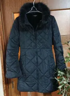 美品 rienda キルティング ダウンコート コート ジャケット ファー 黒