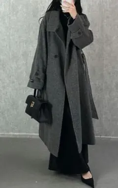 511255　 VIS 2WAY毛混シャギーロングコート【静電気防止】M