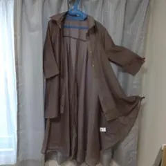新品未使用・透け・ドレープ・ロングシャツ・体型カバー・ベルト紐付・七分袖