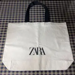 ZARA ロゴ入り キャンバストートバッグ
