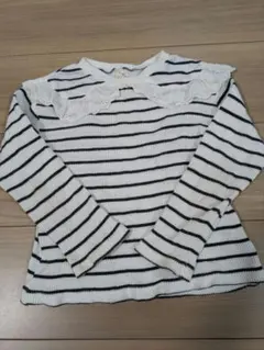 サイズ110☆アプレレクール　フリル襟付き　ボーダーカットソー