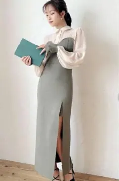 RESEXXY❤️ニットレイヤードシャツワンピース