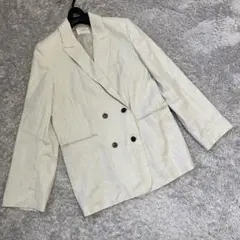 極美品　IENAリネンコットンストレッチジャケット　サイズ38