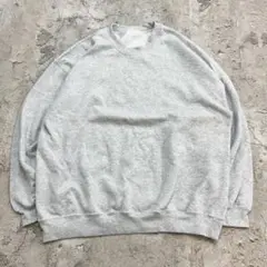 スウェット　トレーナー　XL相当　杢グレー　無地　古着